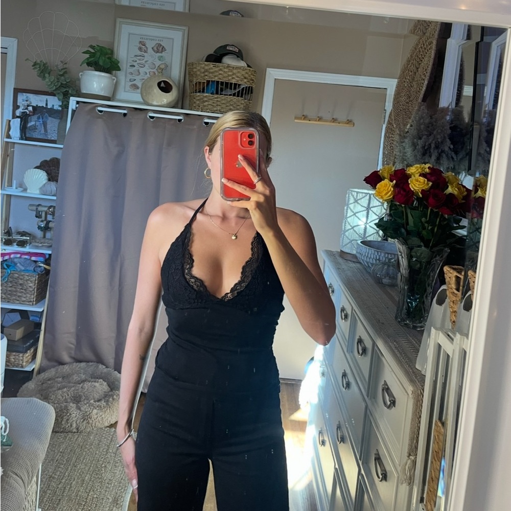 SHEIN black lace trimmed tank top - Picture 9 of 13